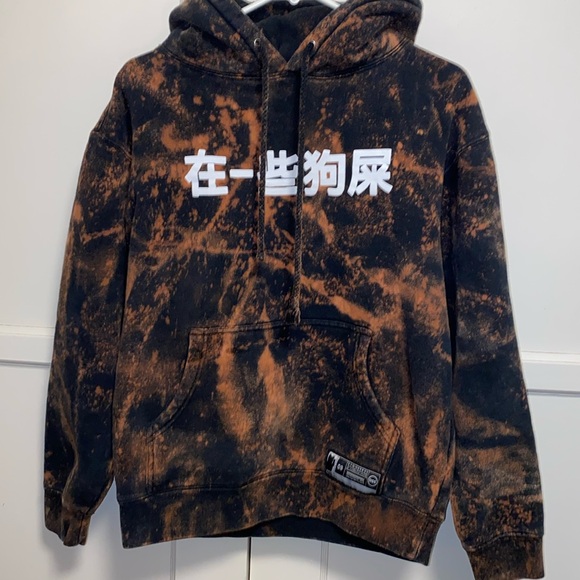 Sleeper Tops - Sleeper Medium Black Bleach Dye On Some Sh*t Hoodie